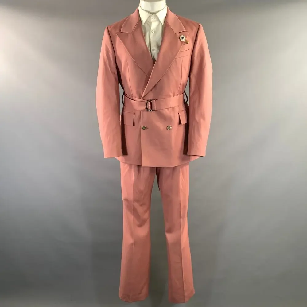 BALDESSARINI Pink Wool Double Breasted Suit